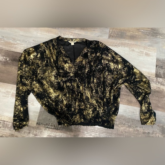 MICHAEL Michael Kors Black and Gold Blouse - Picture 1 of 6